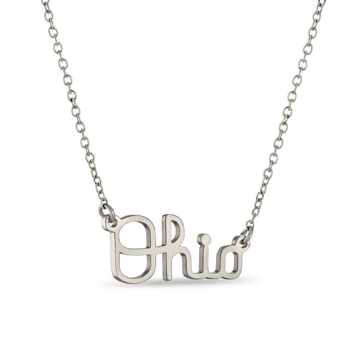Ohio State Script Ohio Necklace - Stainless Steel for wholesale by Stone Armory