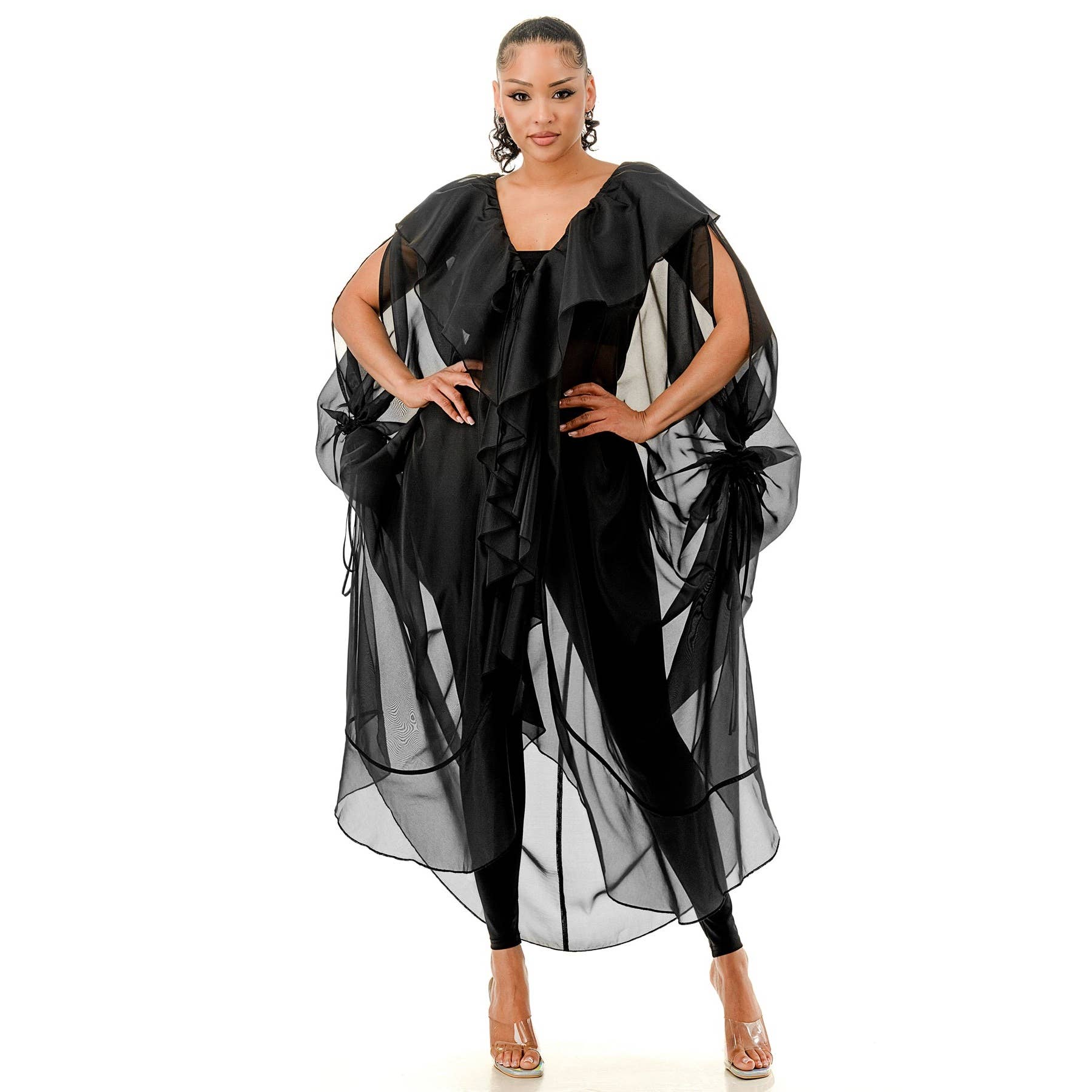 Black Pearl Clothing - Wholesale Dress - Women's - WHISPERS OF MYSTERY RUFFLED DRESS

 PLUS1