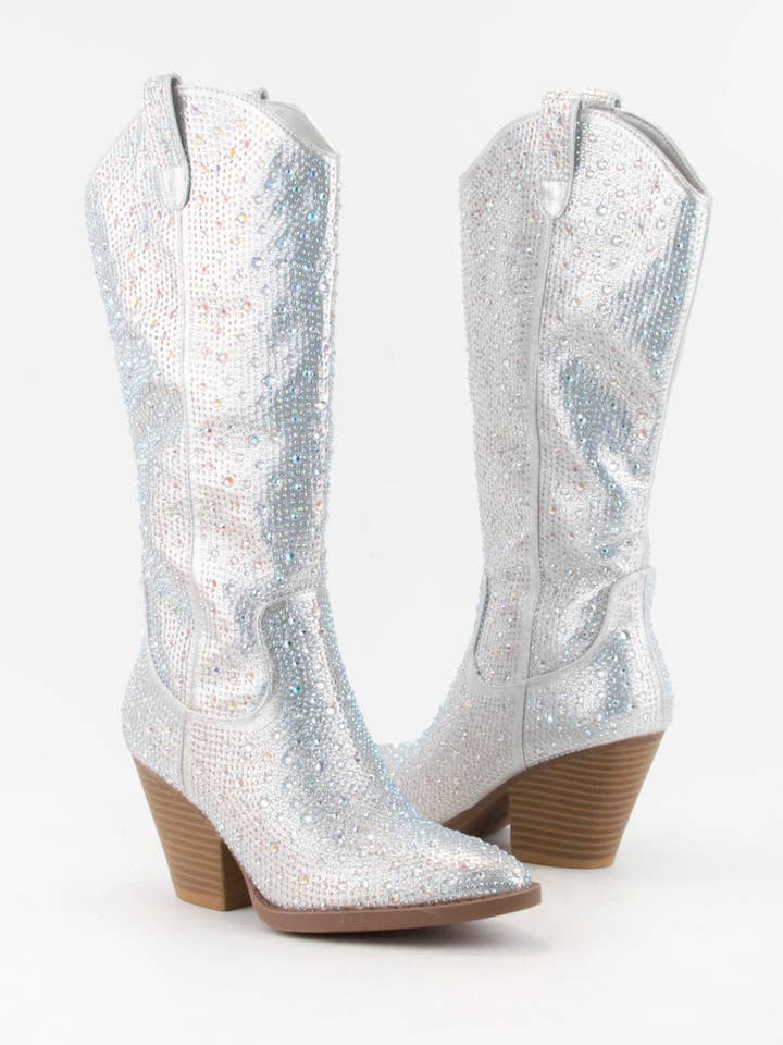 CCOCCI - Wholesale Cowboy Boots - Women's - RHINESTONE JEWELED MID-CALF GLAM WESTERN BOOTS2