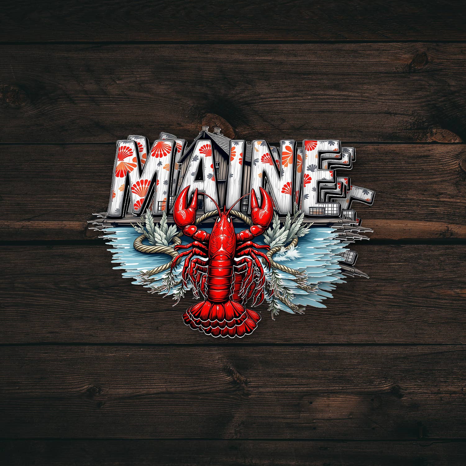 PiggyPrintStickers - Wholesale Sticker - Maine State Sticker | Vinyl Map Decal | Coastal Design1