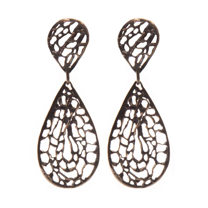 Warm Sea Fan Medium Dangle Earrings for wholesale by Merzatta