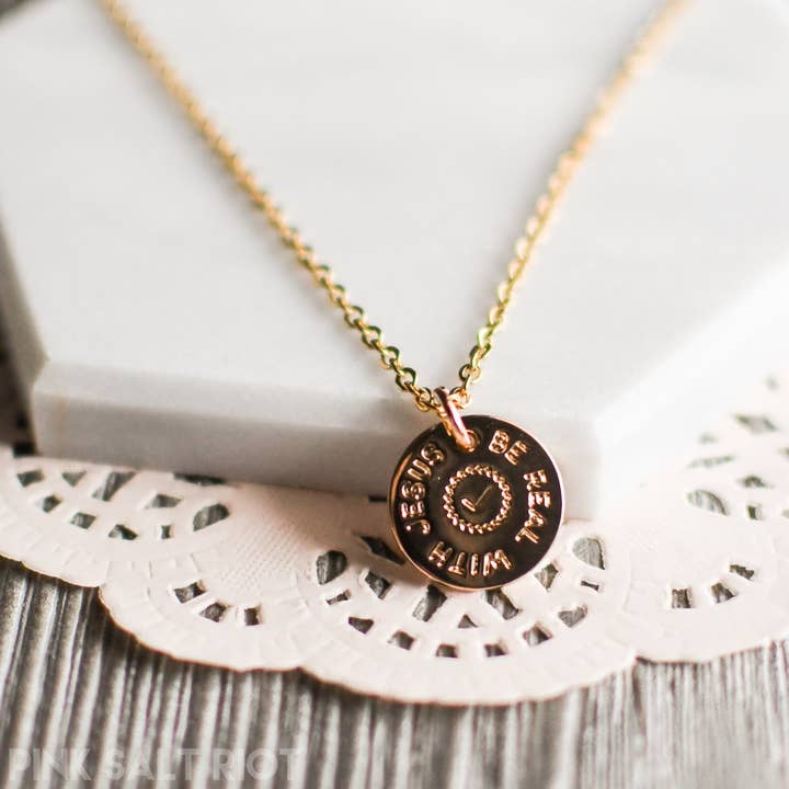 Pink Salt Riot - Wholesale Pendant/Charm Necklace - Be Real with Jesus Gold Necklace5