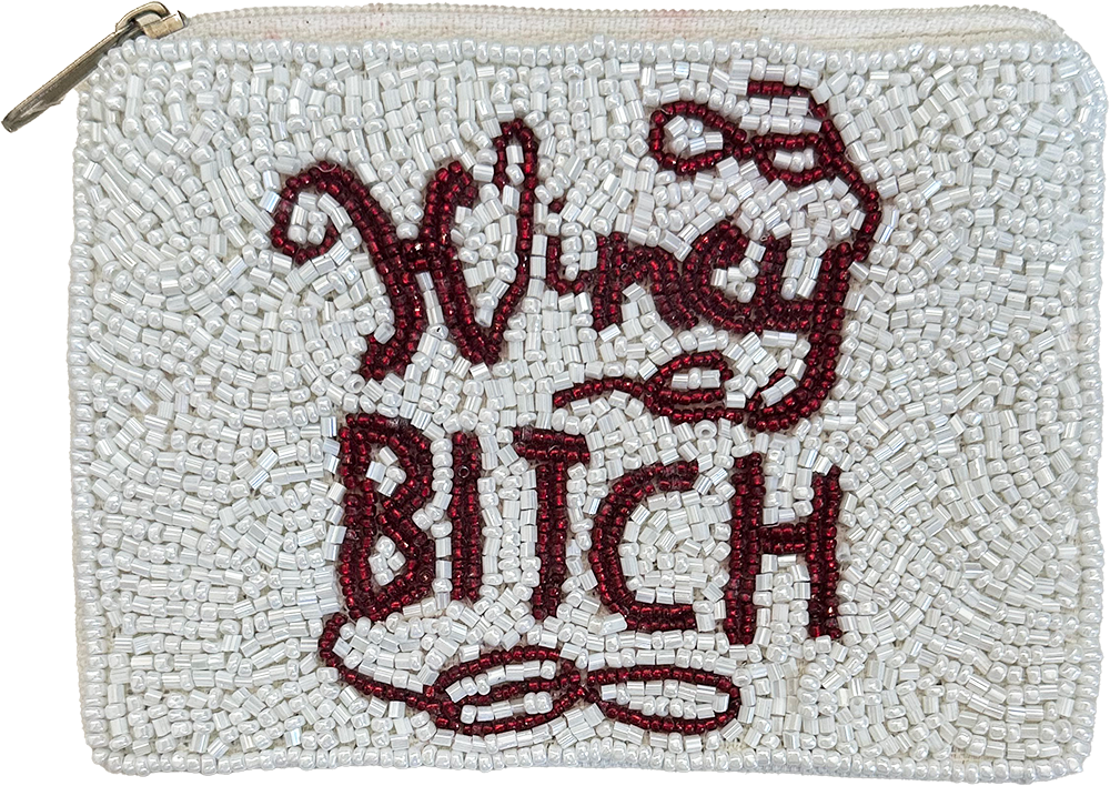 Pizzazz, Inc. - Wholesale Coin Purse - Women's - WINEY BITCH BEADED MINI POUCH0