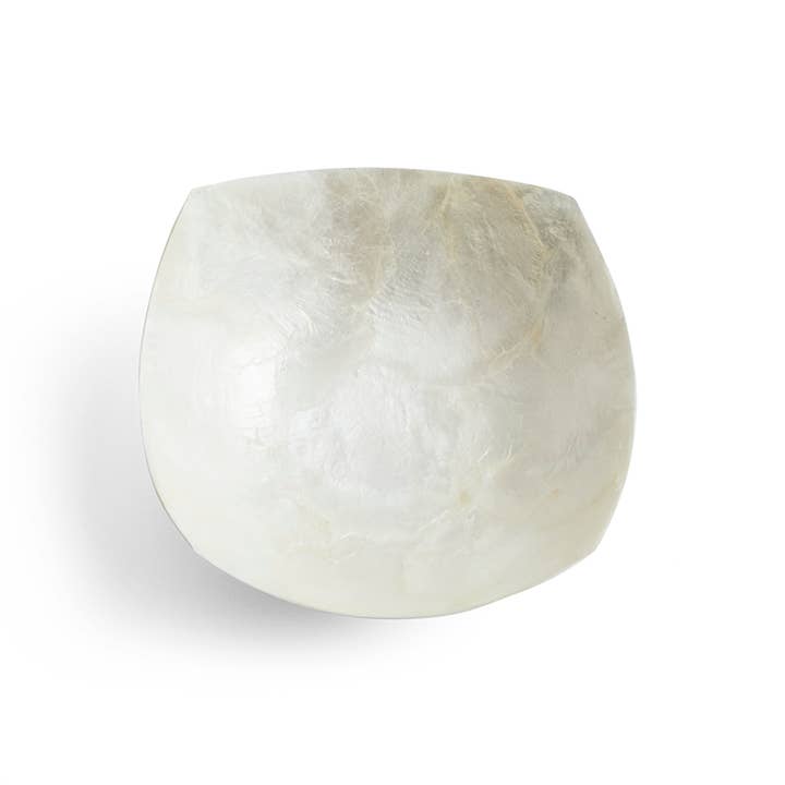 ByBazz - Wholesale Decorative Plate/Dish/Bowl - Schaaltje Schelp Capiz S Wit9