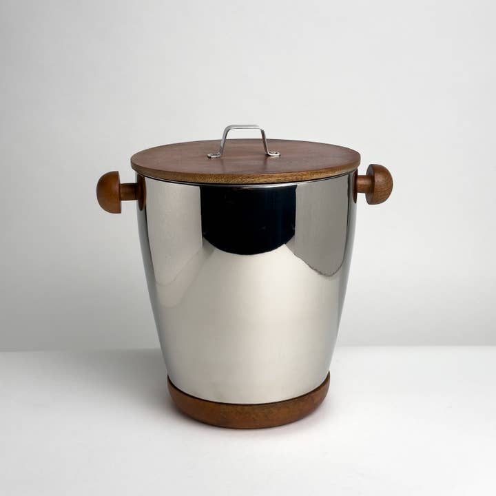 India Handicrafts Inc - Wholesale Ice Bucket - Polished Alum.&Wood Ice Bucket