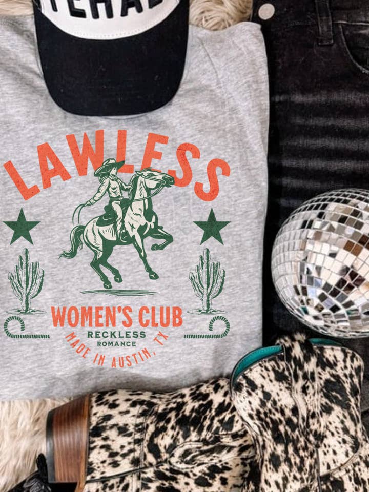 LAWLESS WOMENS CLUB SUB TEE for wholesale by Sugar & Velvet Collective Wholesale