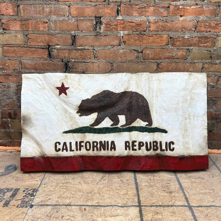 Schmedic Woodworking - Wholesale Sign - Wood Wavy California State Flag