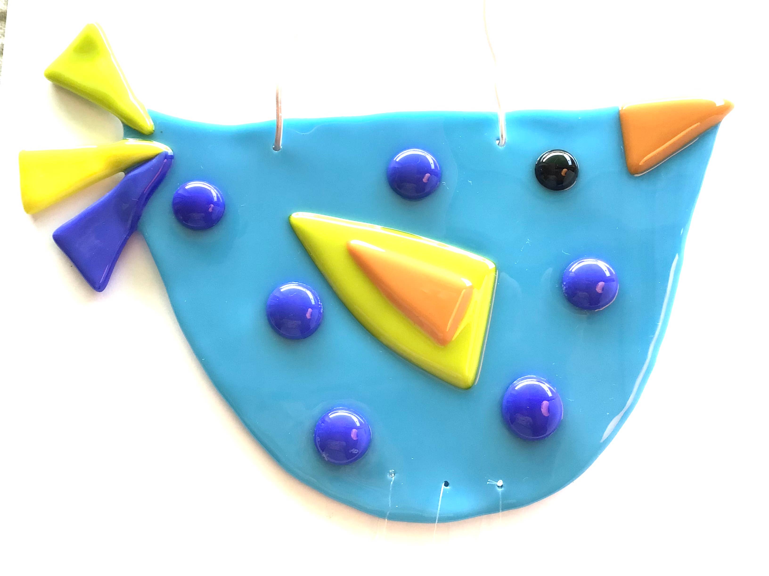 Fish Tales - Vente Carillons - Bird Wind Chime en verre fusionné3
