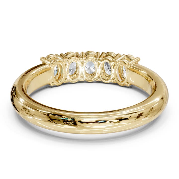 Brij Jewels - Wholesale Band/Stacked Ring - 14K Gold Lab Grown Diamond 5 Stone 1.00 Ct Wedding Band Ring2