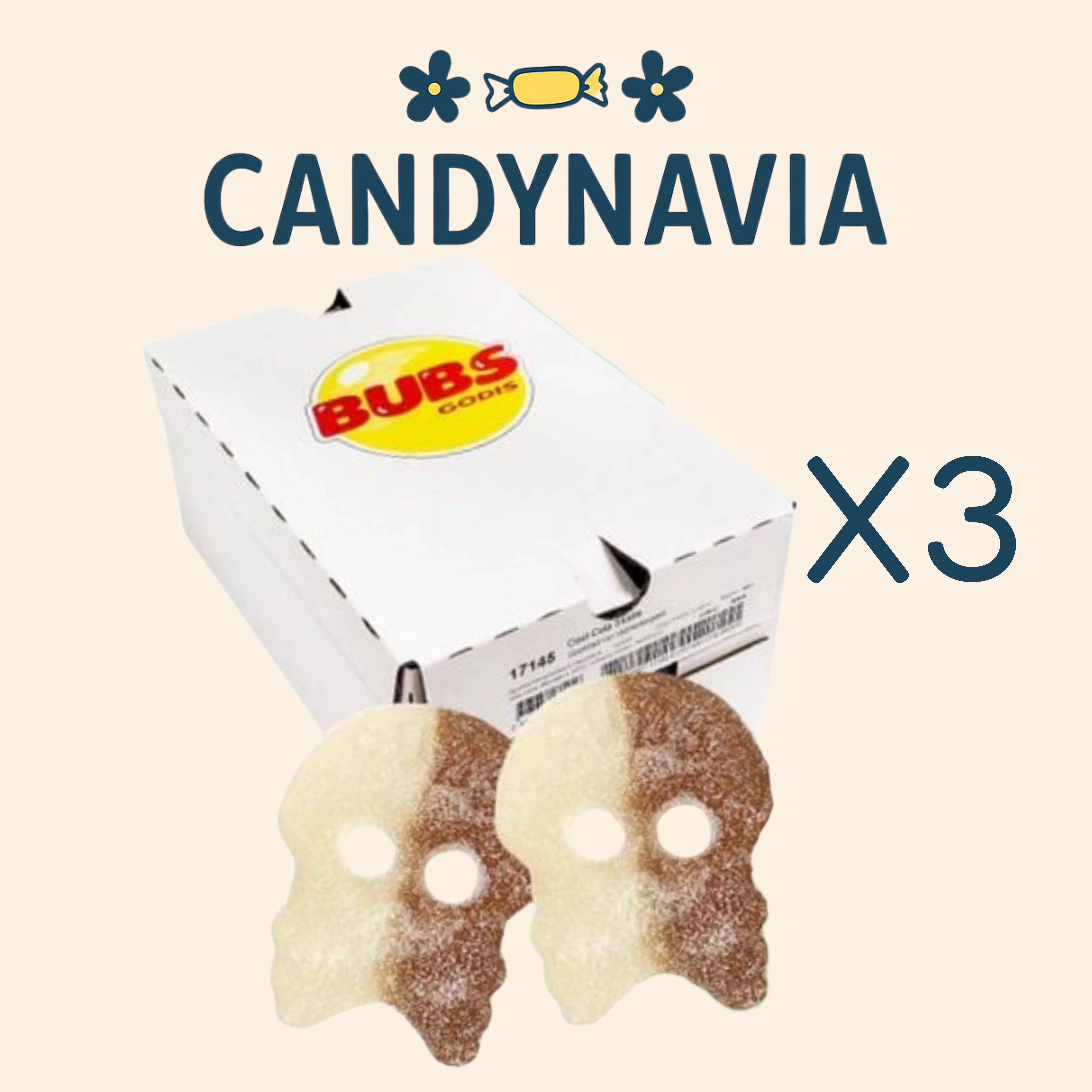 Candynavia - Vendita all'ingrosso Caramelle gommose - Bubs Caramelle Svedesi Cool Cola-Skull Scatola Sfusa 3kg (Disponibile!)1