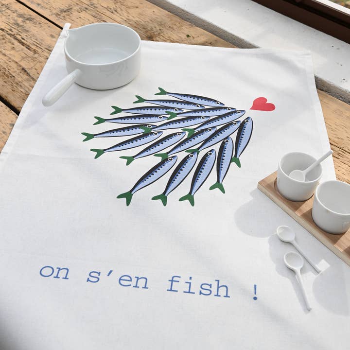 LES CHAHUTEES - Wholesale Dishcloth - THE TEA TOWEL PRINTED "WE DON'T CARE"0