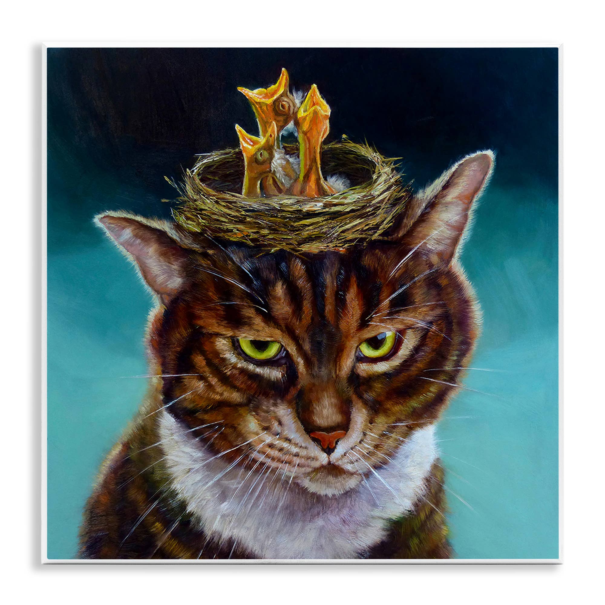 Stupell Industries - Wholesale Wall Sign - Cat with Bird Nest - Unframed Wall Art0