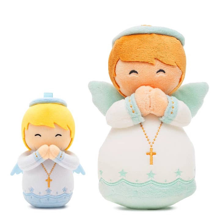 Little Drops of Water® - Wholesale Stuffed/Plush Toy - Kids & Baby - Guardian Angel Boys Catholic Mini Plush Doll 4.75" | Angel3