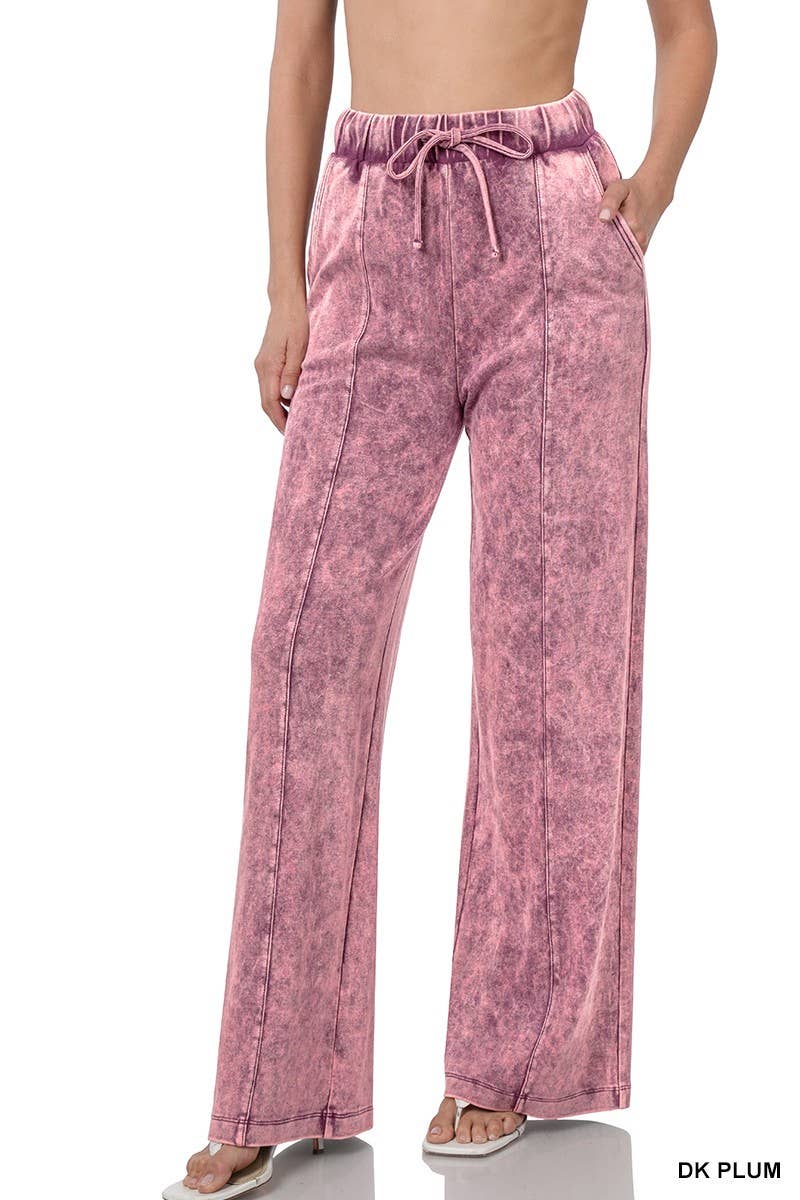 Baie Bleue - Wholesale Pants - Women's - P1756ZN - COOL ACID WASH WIDE LEG PANTS10