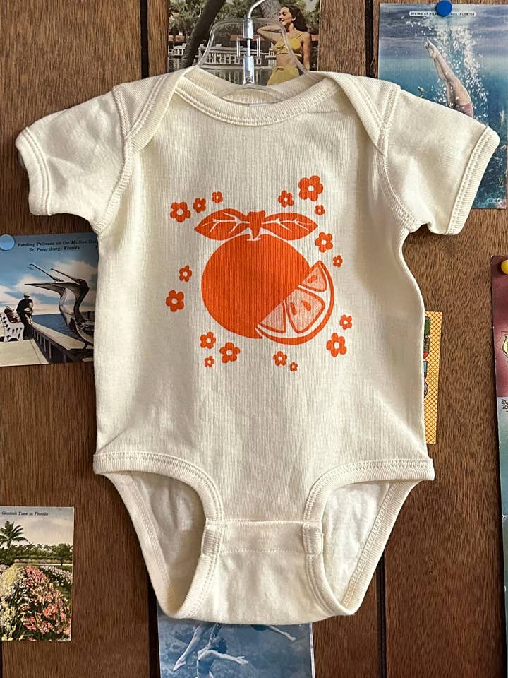 Citrus Orange Baby Onesie for wholesale by 5801 Print House
