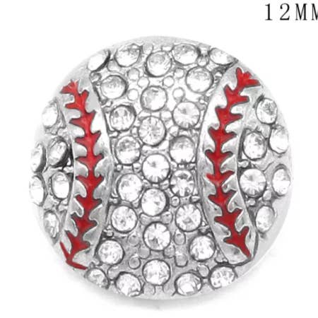 Say It in A Snap Jewelry - Wholesale Brooch - Snap Jewelry - 12mm - Sparkly Baseball Snap