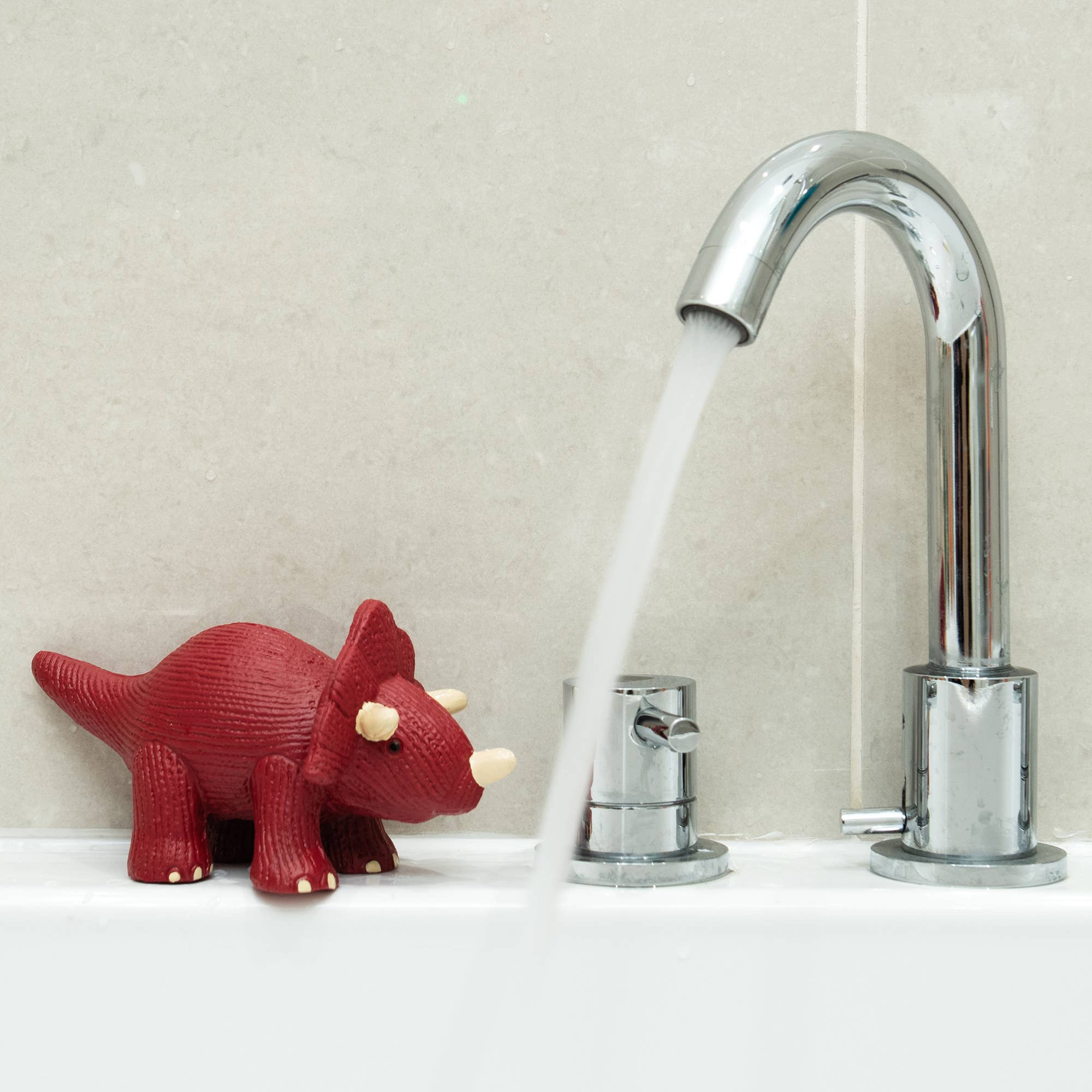 Best Years Ltd - Wholesale Bath Toy - Baby - Rubber Red Triceratops Dinosaur Toy, Bath Toy, Teether1
