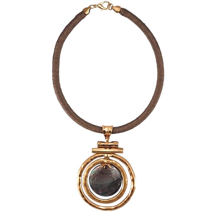 Mother of Pearl Collar Necklace | Handmade Statement Jewelry for wholesale by Bijoux Envie Statement Jewelry