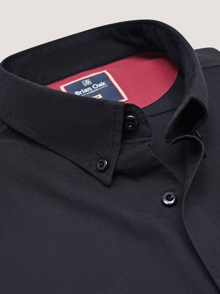Black Long Sleeve Button Down Casual Shirt for wholesale by Brian Oak Limited