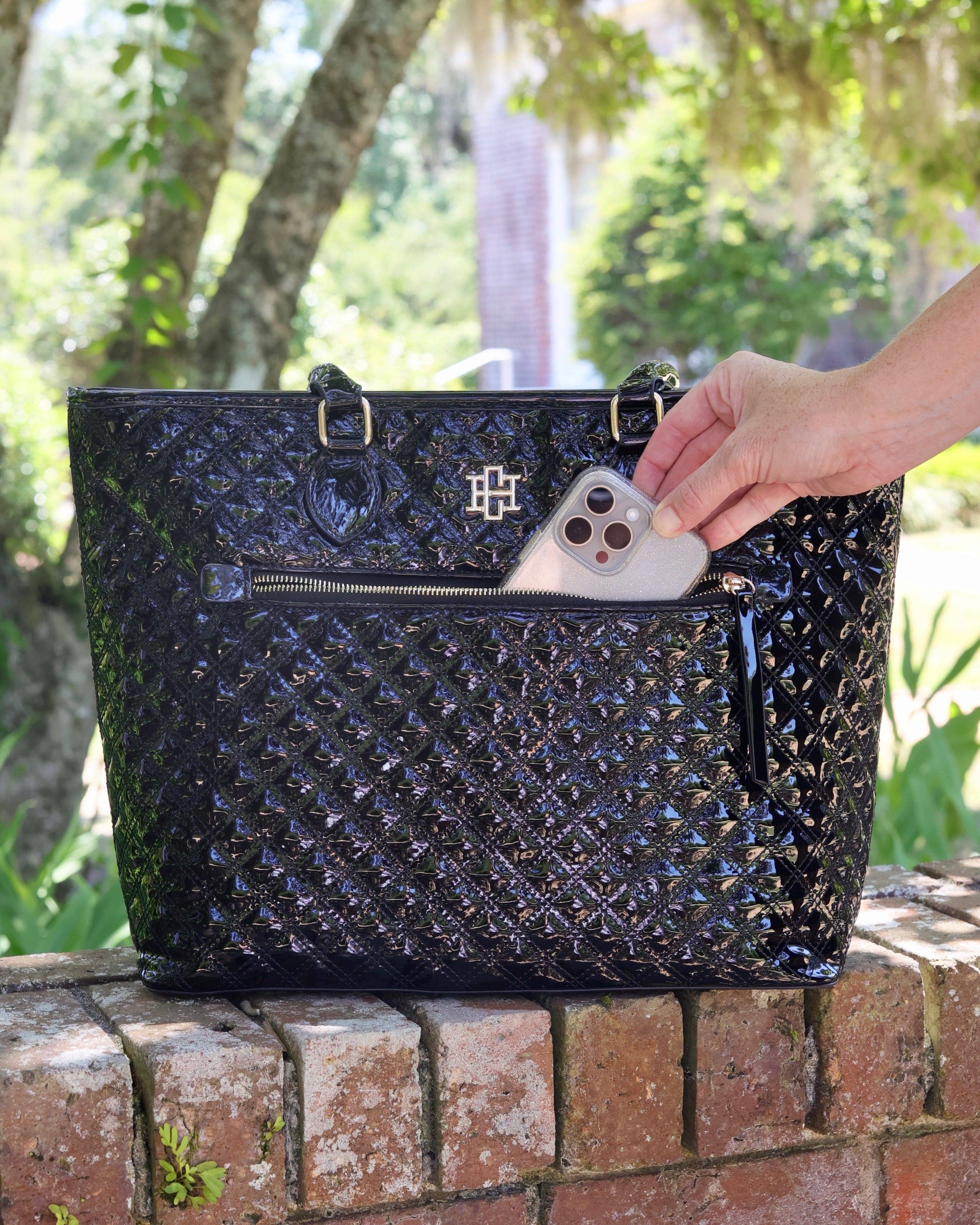 Caroline Hill - Wholesale Tote Bag - Women's - Jayden Tote Black Patent SQ4