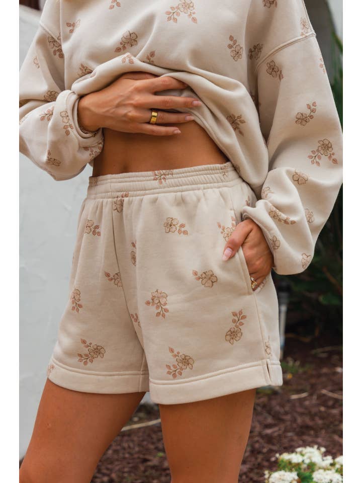 LOVE FLORAL Sweat short/Sweatshirt Matching Set for wholesale on Faire3