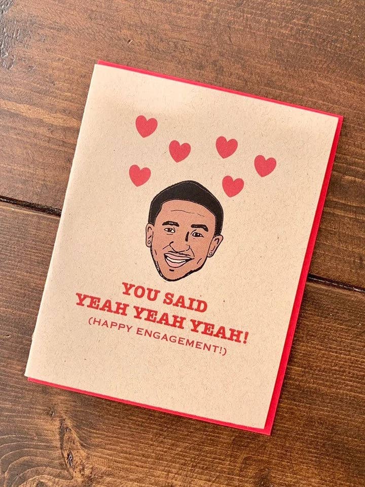 3 cartes de fiançailles Usher Yeah, carte de fiançailles drôle, carte de mariage hip hop, hip-hop des années 90 pour la vente par Papermain