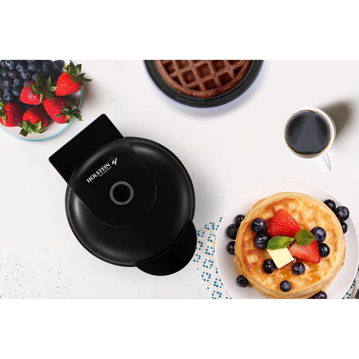 Holstein Housewares - Wholesale Kitchen Appliance - Personal Waffle Maker - 4 inch Mini - Assorted Colors 47