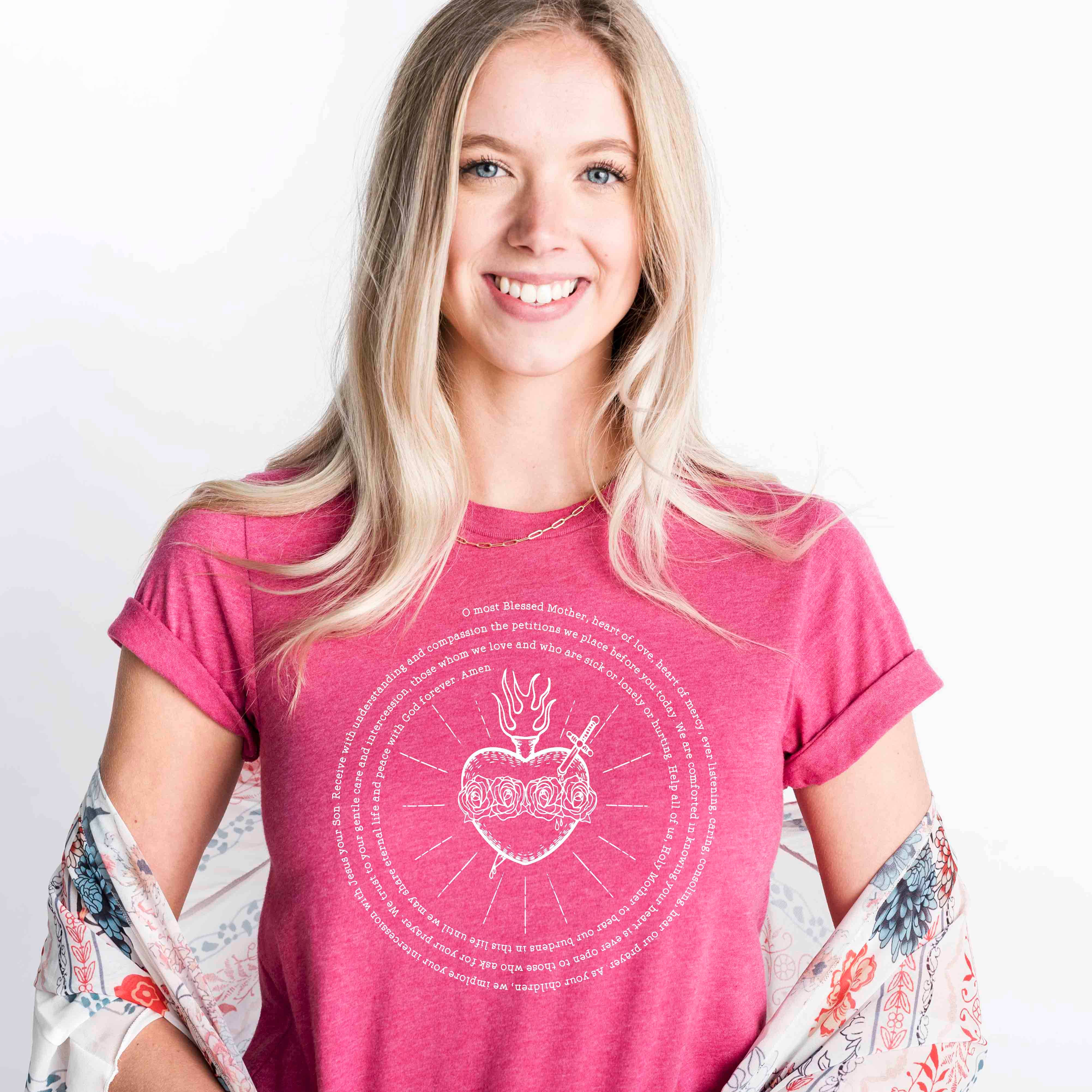 Firefly Wishes - Wholesale Screen Printed T-Shirt - Women's - Immaculate Heart of Mary Catholic T-Shirt2