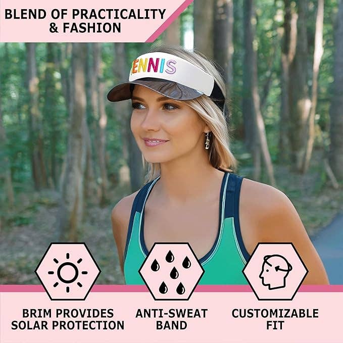 Funky Junque - Wholesale Visor - Women's - Sun Reflecting Women's Sports Visor - TENNIS7