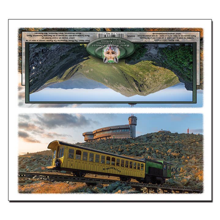 #40005 Mount Washington Cog Summit PanoCard for engroshandel hos White Mountain Images