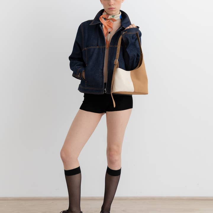 Reliée Studio - Wholesale Crossbody Bag - Women's - Bicolor asymmetrical bag - Simona1