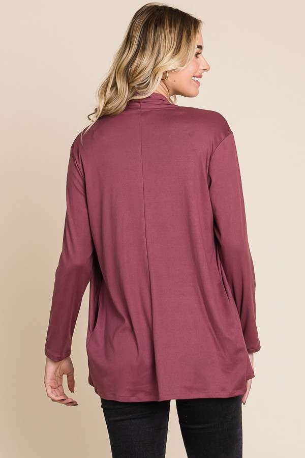 Culture Code – Engroshandel Cardigan - Dame – CRT1167LA - CARDIGAN TOP MED DRAPERET FORSTYKKE OG LANGE ÆRMER6