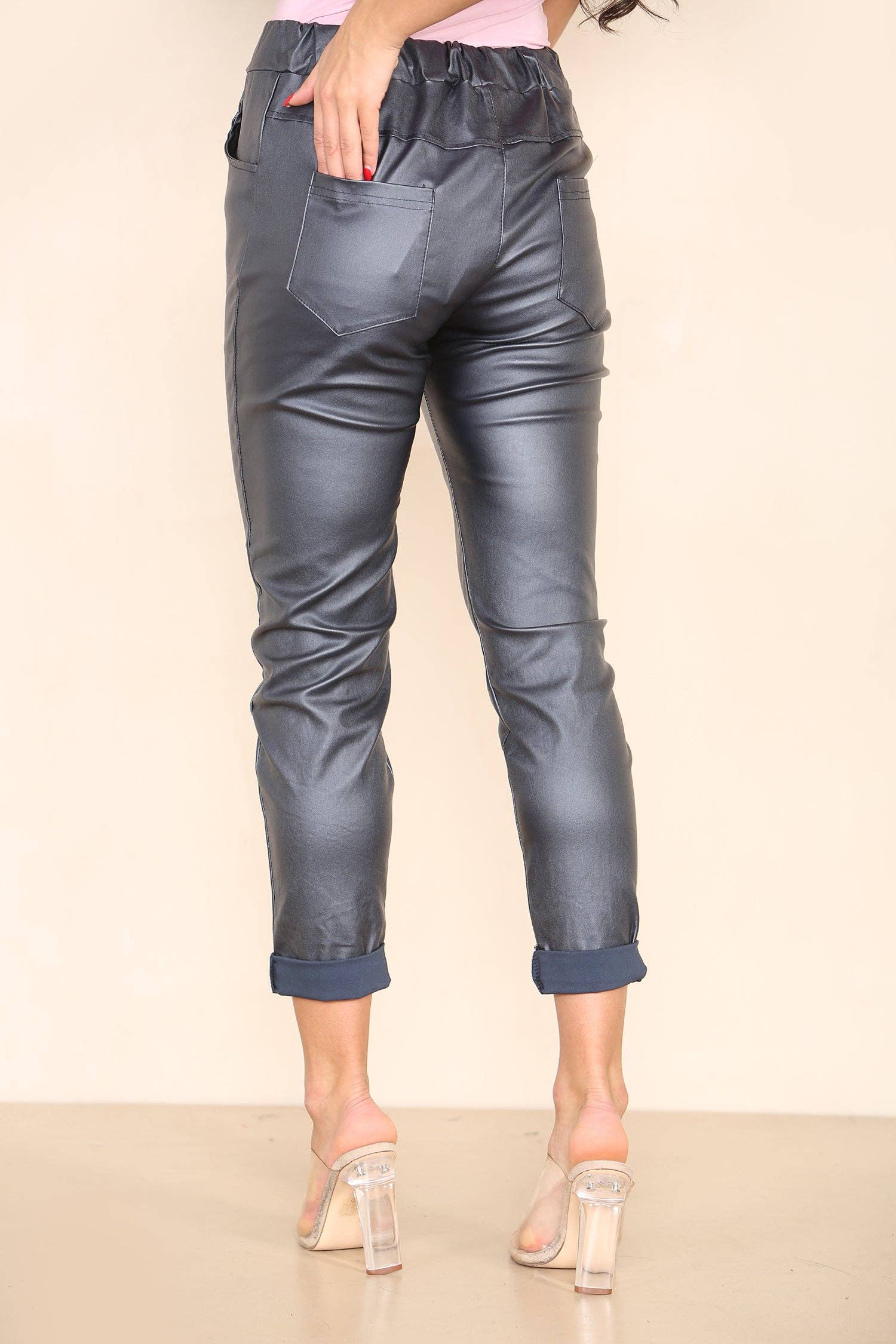 Kurt Muller – Engroshandel Bukser - Dame – Læderlook PU magicbukser7