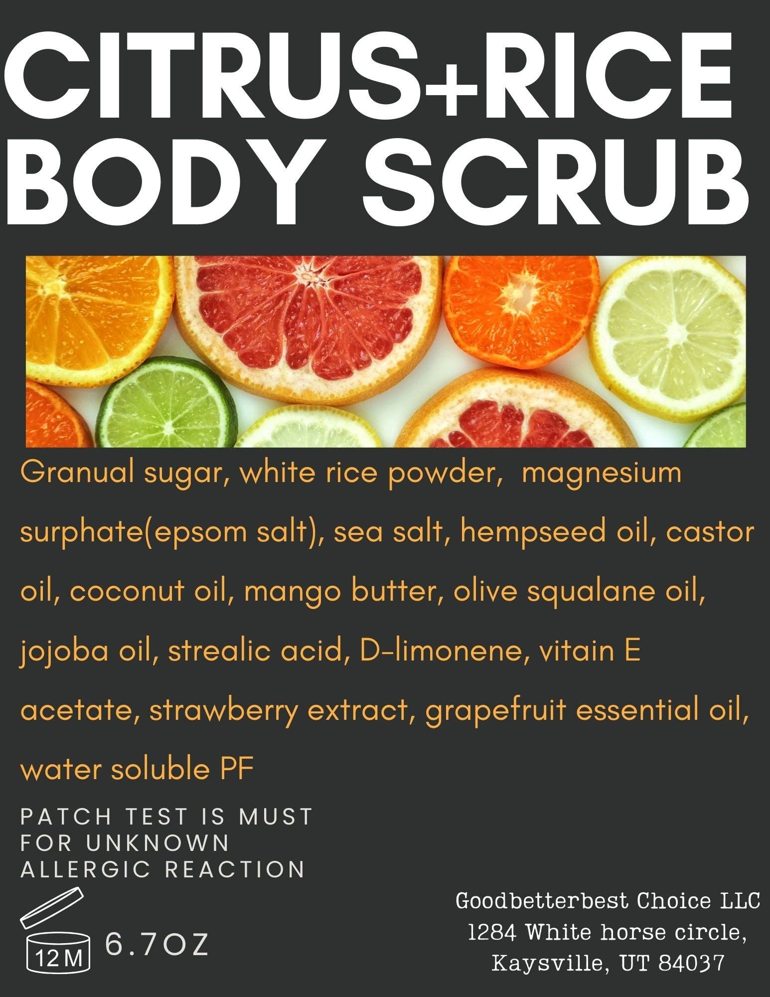 gbb Goodbetterbest Skin – Esfoliante corporal por atacado – Esfoliante corporal de Ervas+Citrinos+Arroz 190g1