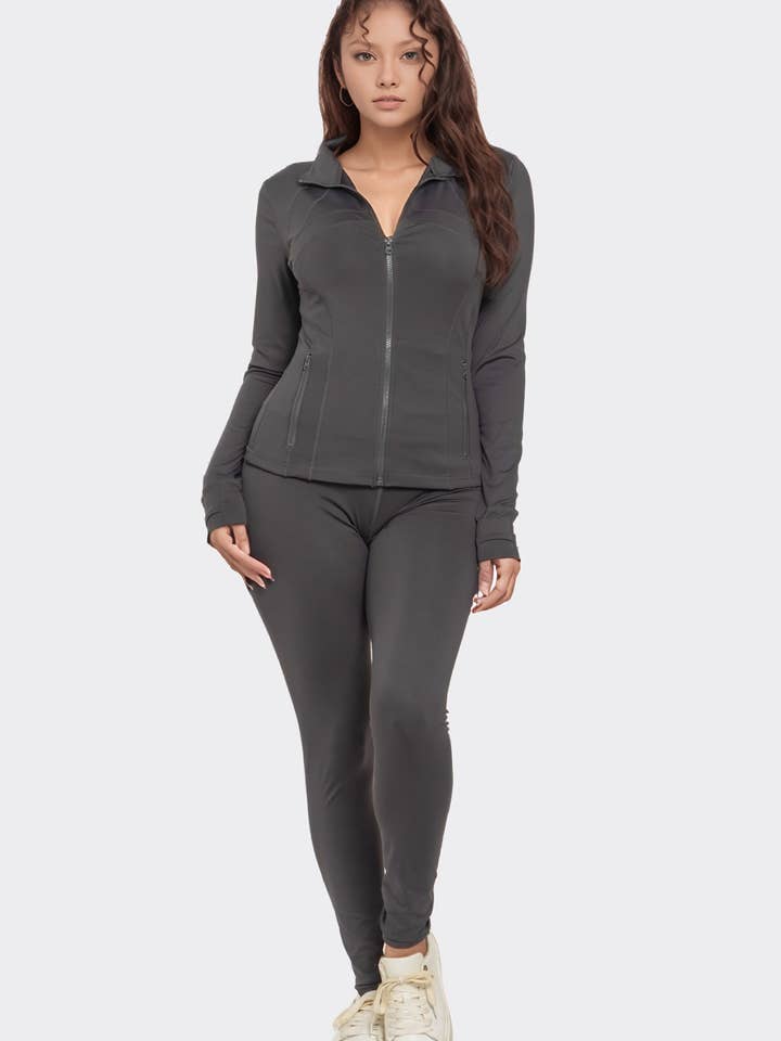 Zip-Up Activewear Set for wholesale by J2 FASHION