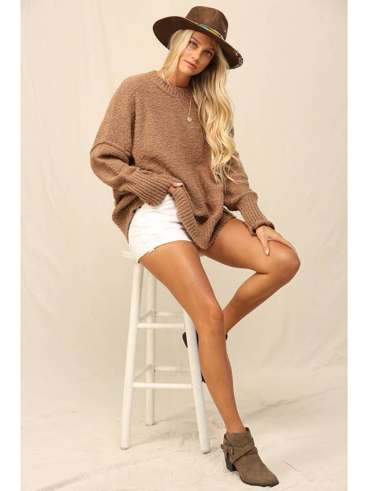 KyeMi - Wholesale Knit Sweater - Women's - A Sweater Featuring Exposed Seam Detailing
