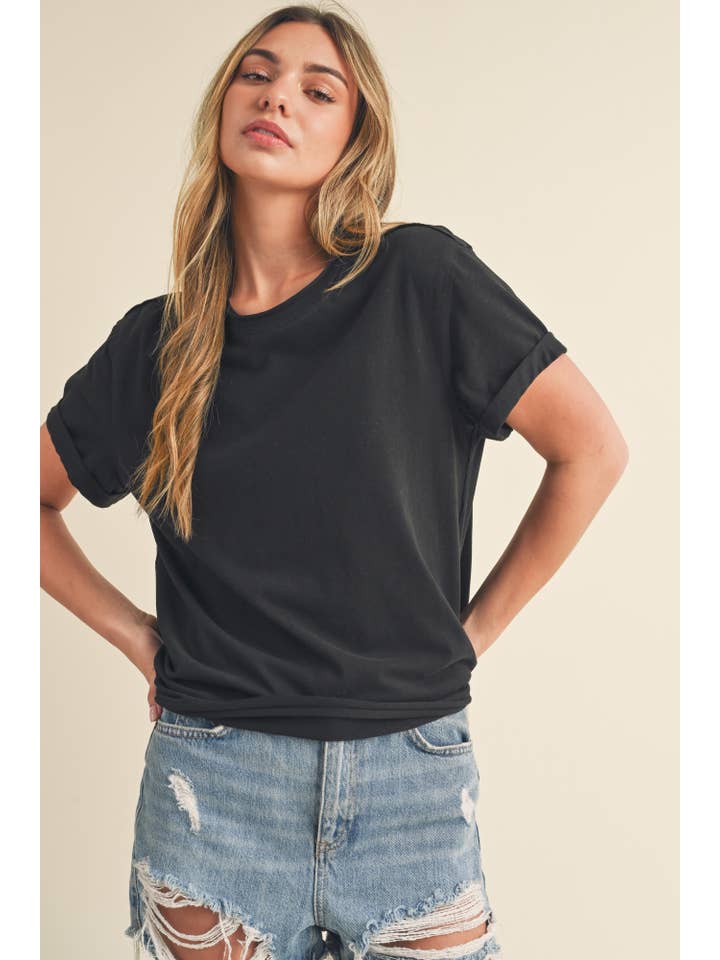 AEMI + CO - Wholesale T-Shirt - Women's - 8314DN Mali Baby Tee Short Sleeve Top 6