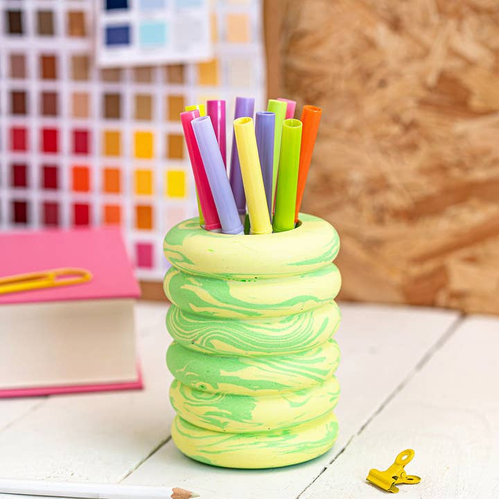 Neon Jesmonite 6-ring vase for wholesale by Nine Angels