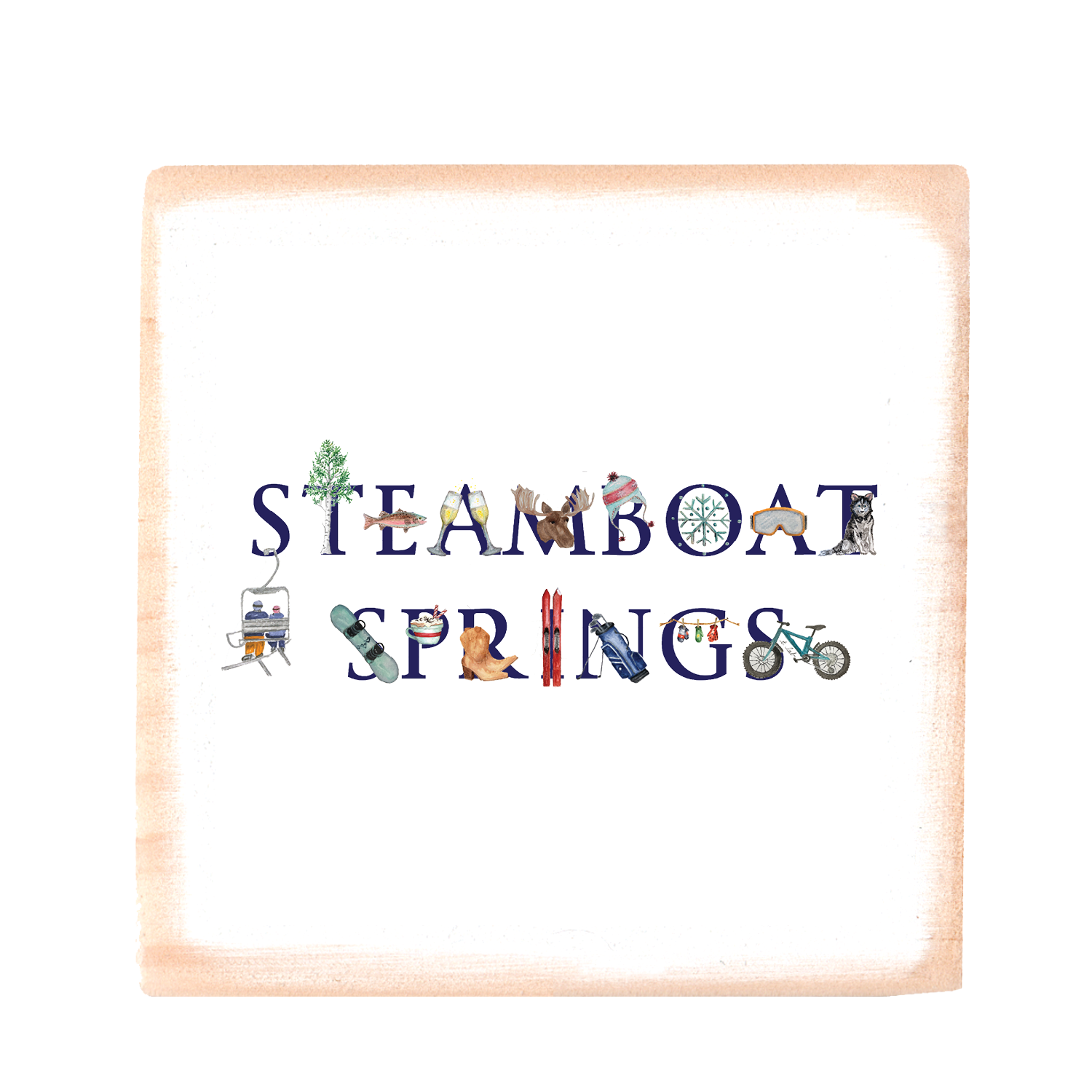 Tina Labadini Designs – Sinal por atacado – bloco de madeira de Steamboat Springs0