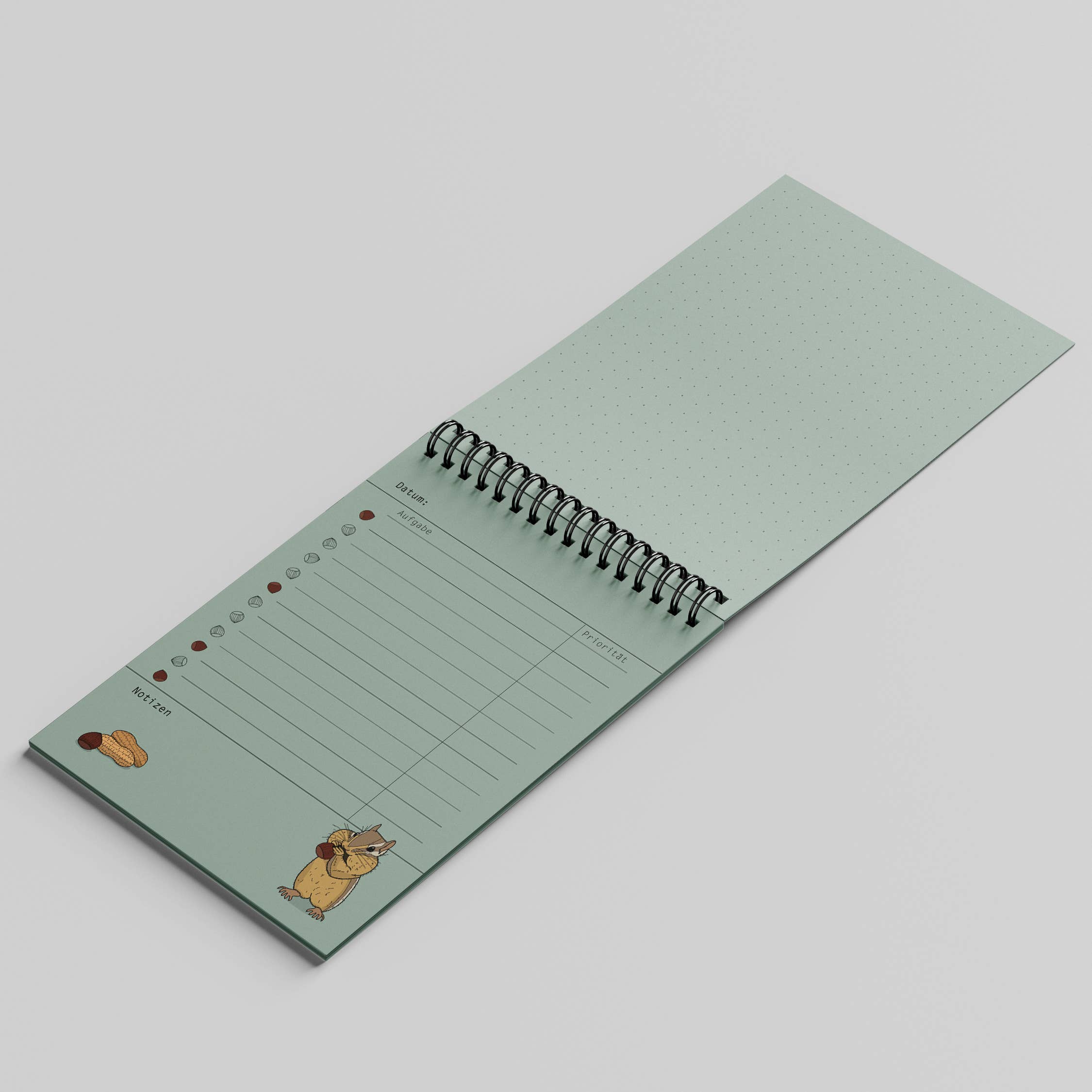 Rotberta - Wholesale Notepad - To do list DIN A6, ring binding, chipmunks3