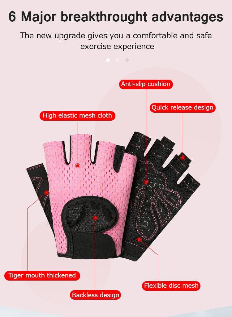 VIGOR - Wholesale Fitness Equipment - Breathable Workout Gloves Weight Lifting Fingerless Gym Exer6