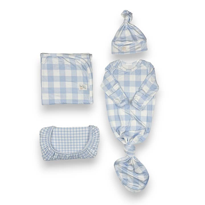 Sunday Picnic, Dusty Blue - Bamboo Newborn Nest for wholesale by Newborn Nest