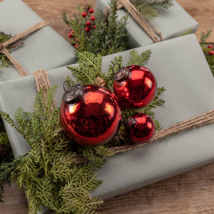 Ragon House - Wholesale Ornament - 3" RED KUGEL ORNAMENT2