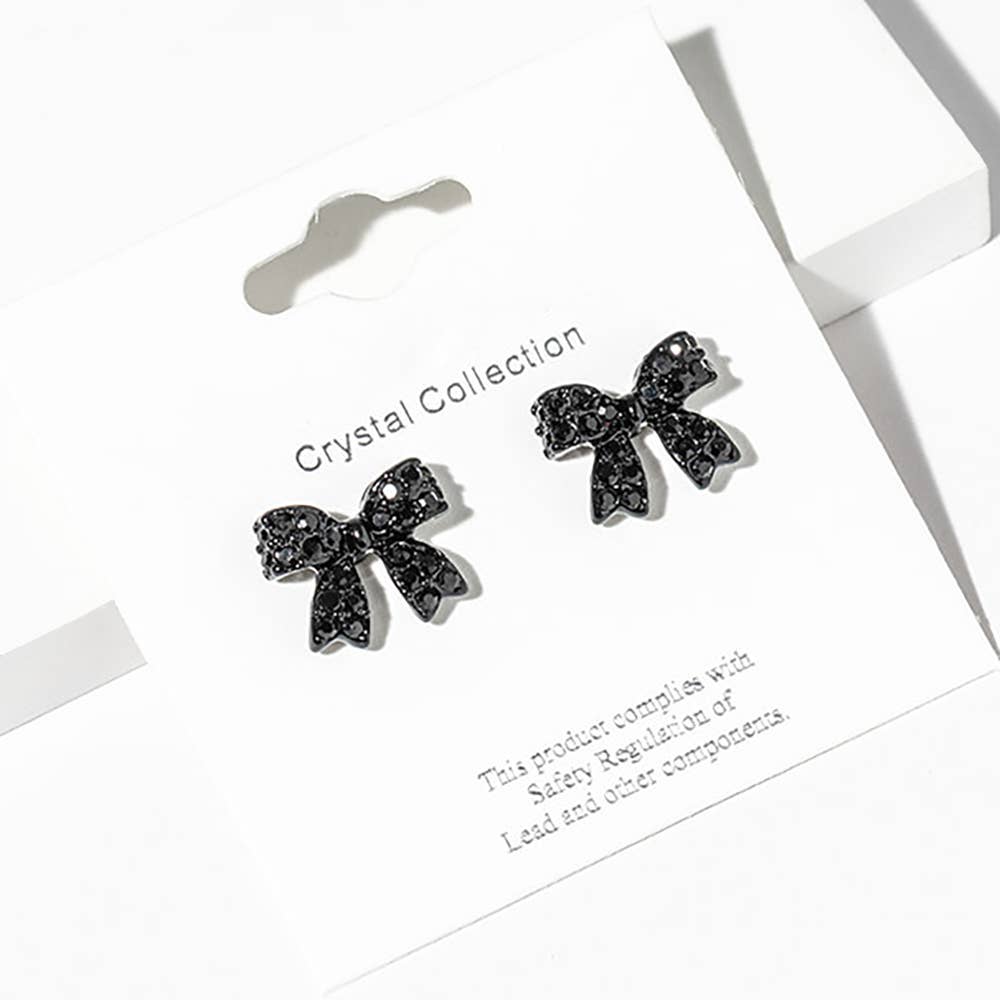 Sensibling Corp. - Vente Clous d'oreille - Boucles d'oreilles clous nœud en strass cristal20
