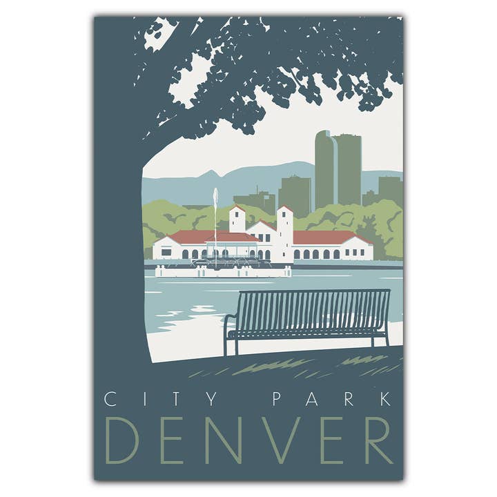 Denver City Park Postcard for wholesale by Bozz Prints