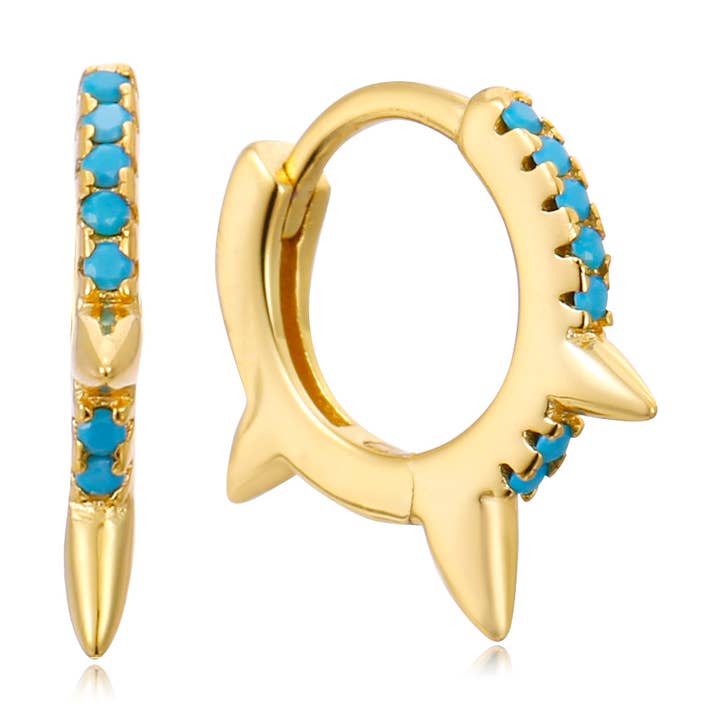 Turkos Spike Huggie Örhängen för wholesale av Spitfire Girl