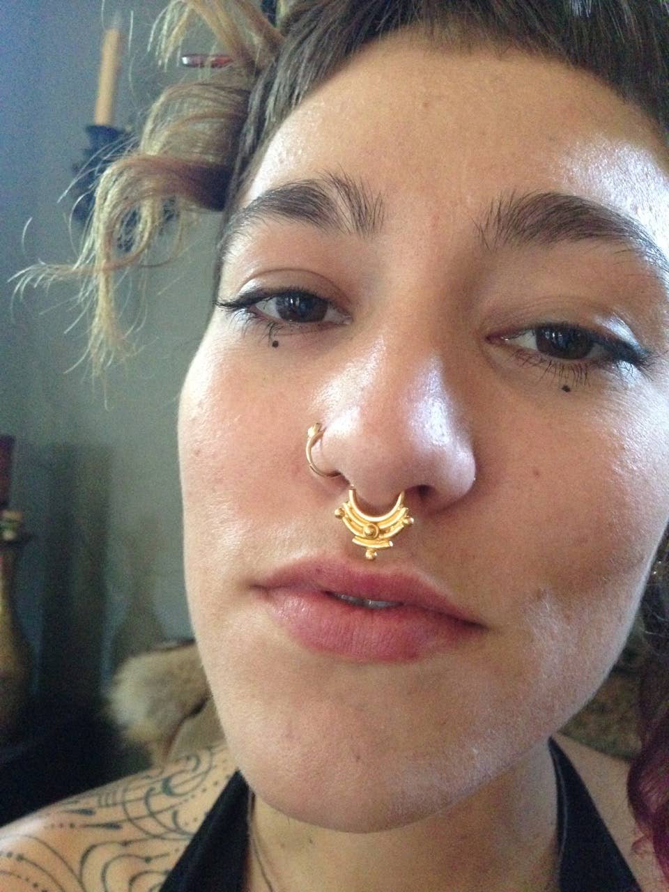 JAYA MOKSHA - Wholesale Nose Ring - Gold Plated Fake Septum Ring / Faux Septum Jewelry 6
