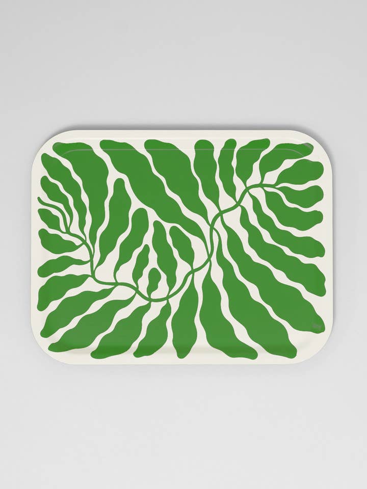 Spring Green Leaves Large Rectangle Birch Serving Tray for wholesale by Wrap (US duties paid)