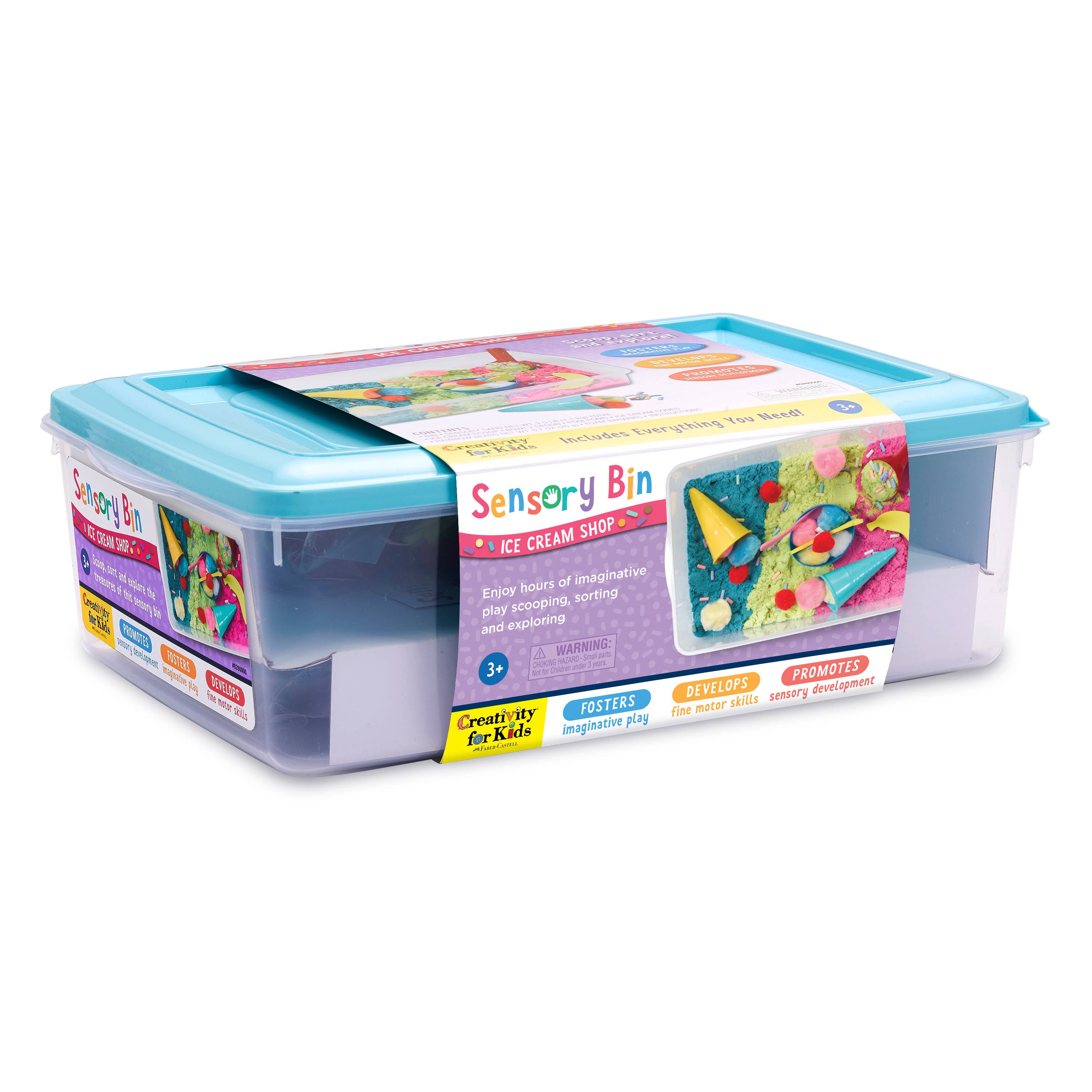 Faber-Castell / Creativity for Kids - Vente Lot de jouets – enfant - Bin sensoriel Ice Cream Shop, poubelle d'activités pour enfants7