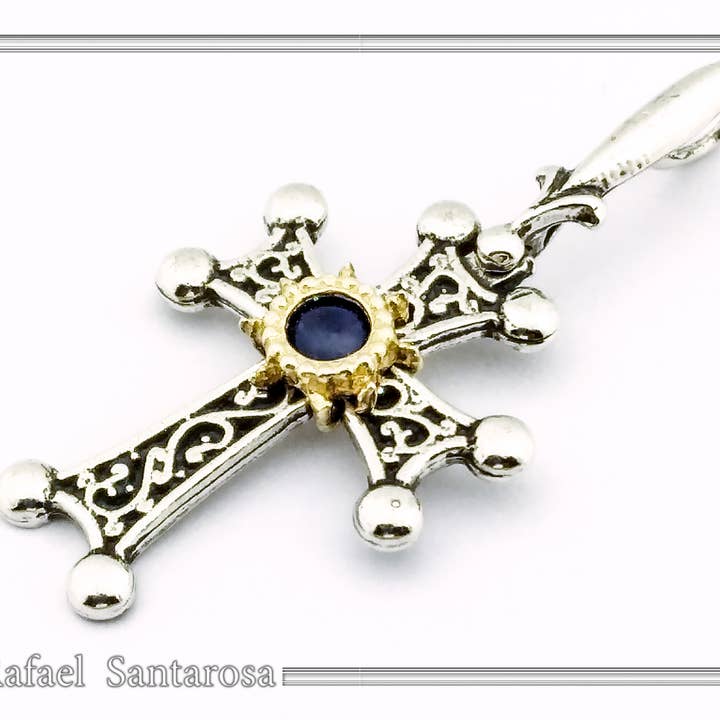 Greek orthodox Christian cross on solid sterling silver for wholesale by RAFAEL SANTAROSA
